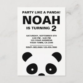Einladung Panda zum Geburtstag, Schwarz-Weiß-Party