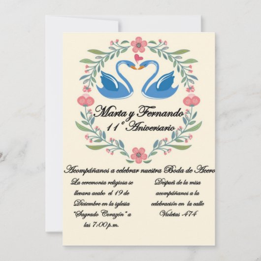 Einladung para aniversario o cumpleaños (Vorderseite)