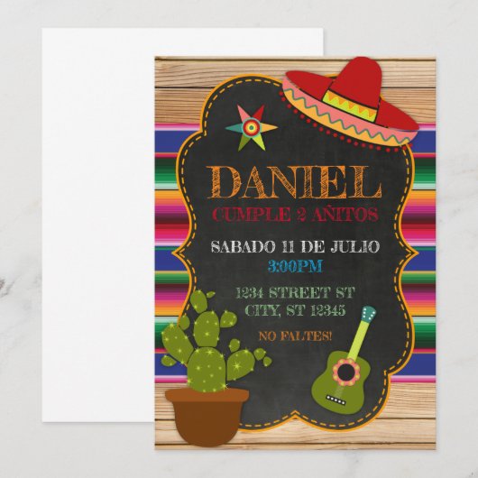 EINLADUNG PARA FIESTA MEXICANA (Vorne/Hinten)