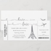Einladung Paris Bridal Dusche (Vorne/Hinten)