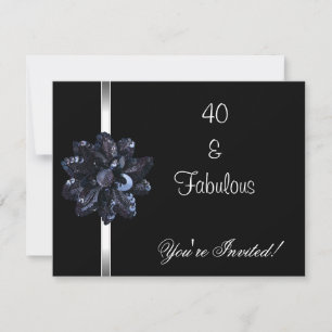 Einladung Party Black Pailletten-Blume Fantastisch