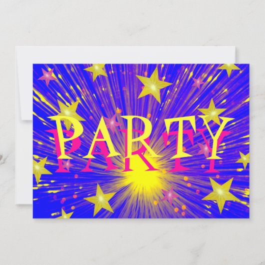 Einladung "Party" für Feuerwerkskörper (Vorderseite)