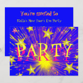 Einladung "Party" für Feuerwerkskörper (Vorne/Hinten)