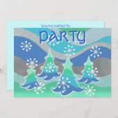 Einladung "Party" für Winterbaumen (Vorne/Hinten)