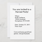 Einladung - Party Pumpkins (Rückseite)