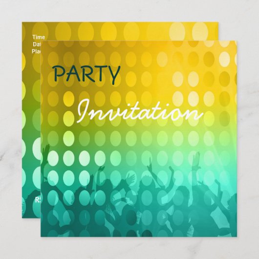 Einladung Party Rave (Vorne/Hinten)