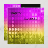 Einladung Party Rosa Rave (Vorne/Hinten)