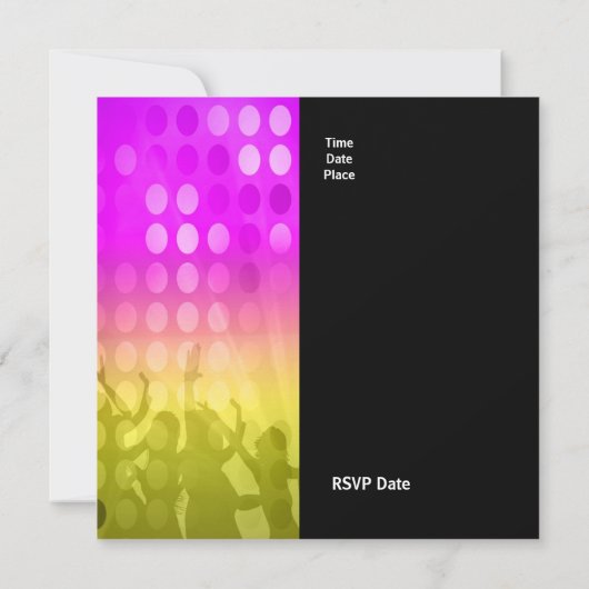 Einladung Party Rosa Rave (Rückseite)