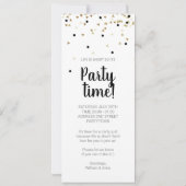 Einladung Party Time Gold Confetti Handschrift (Rückseite)