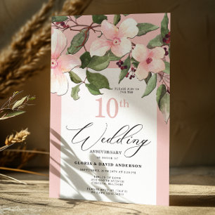Einladung Peach floral zum 10. Hochzeitstag