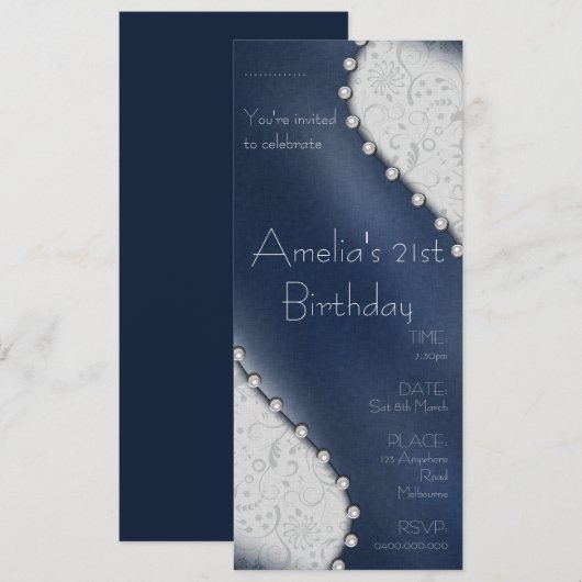 Einladung Pearl Birthday (Vorne/Hinten)