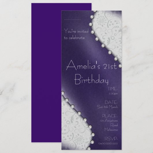 Einladung Pearl Birthday (Vorne/Hinten)