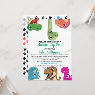 Einladung per Post Süße Dinosaurier-Baby-Party 