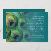 Einladung Pfauenfantasy Set 1114 zum Geburtstag (Vorne/Hinten)