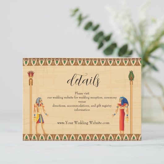 Einladung Pharaonisches Erbe auf Papyrus Hochzeit (Stehend Vorderseite)
