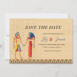 Einladung Pharaonisches Erbe auf Papyrus Hochzeit