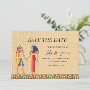 Einladung Pharaonisches Erbe auf Papyrus Hochzeit