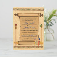 Einladung Pharaonisches Erbe auf Papyrus Hochzeit