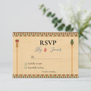 Einladung Pharaonisches Erbe auf Papyrus Hochzeit