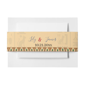 Einladung Pharaonisches Erbe auf Papyrus Hochzeit Einladungsbanderole