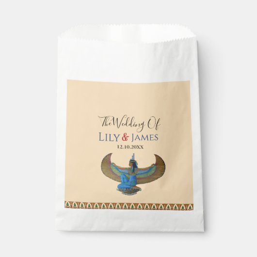 Einladung Pharaonisches Erbe auf Papyrus Hochzeit Geschenktütchen (Vorderseite)