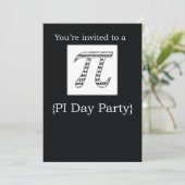 Einladung Pi Day Party Black (Stehend Vorderseite)