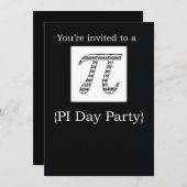 Einladung Pi Day Party Black (Vorne/Hinten)