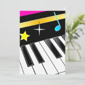 Einladung: Piano-Erwägung mit Klaviertasten Einladung (Stehend Vorderseite)