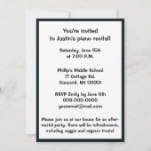 Einladung: Piano-Erwägung mit Klaviertasten Einladung (Rückseite)