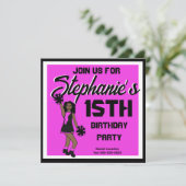 Einladung Pink Cheer #1 (Stehend Vorderseite)