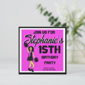 Einladung Pink Cheer #2 (Stehend Vorderseite)