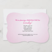 Einladung Pink Princess w/Funkelnd Wand (Rückseite)