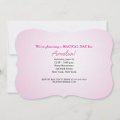 Einladung Pink Princess w/Funkelnd Wand (Rückseite)