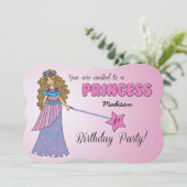 Einladung Pink Princess zum 1. Geburtstag (Stehend Vorderseite)