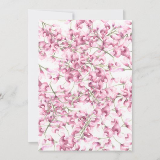 Einladung Pink Wisteria zum Geburtstag (Rückseite)