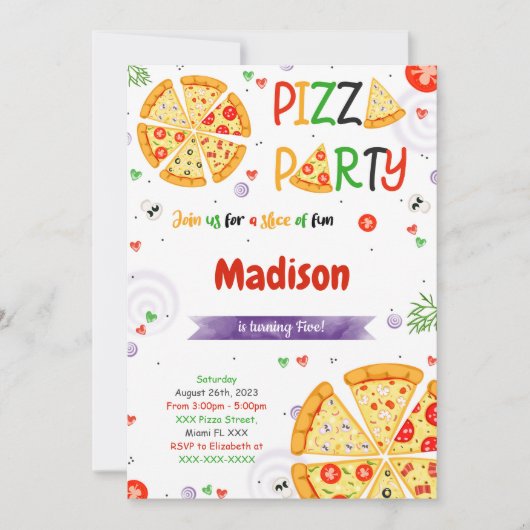 Einladung Pizza (Vorderseite)