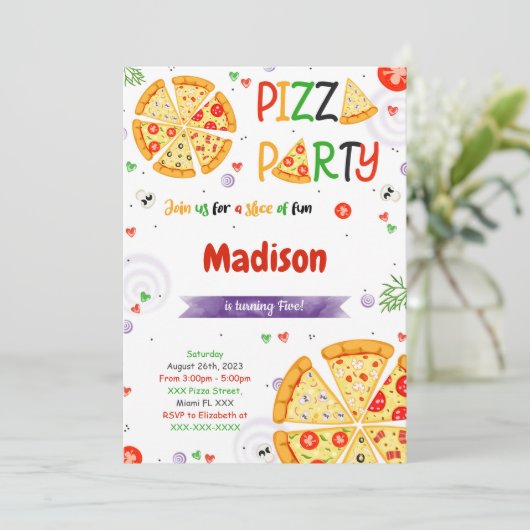 Einladung Pizza (Stehend Vorderseite)