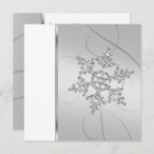 Einladung Platz Silver Crystal Snowflake (Vorne/Hinten)