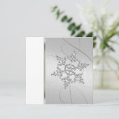 Einladung Platz Silver Crystal Snowflake (Stehend Vorderseite)