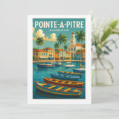 Einladung Pointe-à-Pitre - Vintage Guadelou (Stehend Vorderseite)