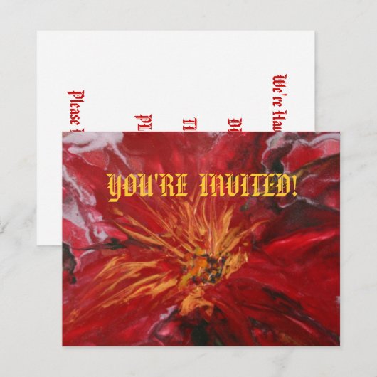 Einladung "POINTSETTIA" (Vorne/Hinten)