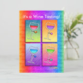 Einladung - Pop Art Wine (Stehend Vorderseite)