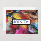 Einladung Postcard - Abstrakte Kunst - Kommen Sie (Vorne/Hinten)