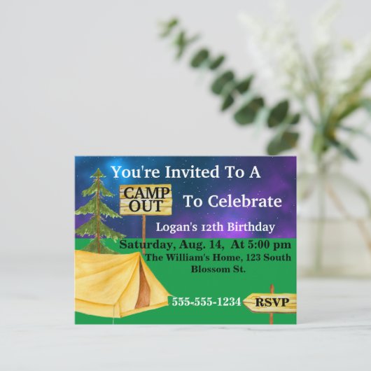 Einladung Postkarte (Stehend Vorderseite)