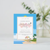 Einladung Postkarte, Beach Bachelorette Einladung Postkarte (Stehend Vorderseite)