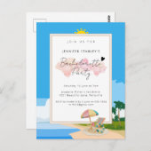 Einladung Postkarte, Beach Bachelorette Einladung Postkarte (Vorne/Hinten)