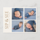 Einladung Postkarte mit vier Fotos (Vorderseite)