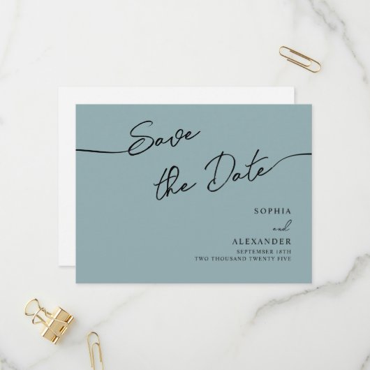 Einladung Postkarte Save the Date. (Vorderseite/Rückseite Beispiel)