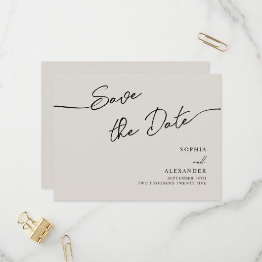 Einladung Postkarte Save the Date. (Vorderseite/Rückseite Beispiel)