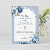 Einladung Primera Comunion Elegante Kommune (Stehend Vorderseite)
